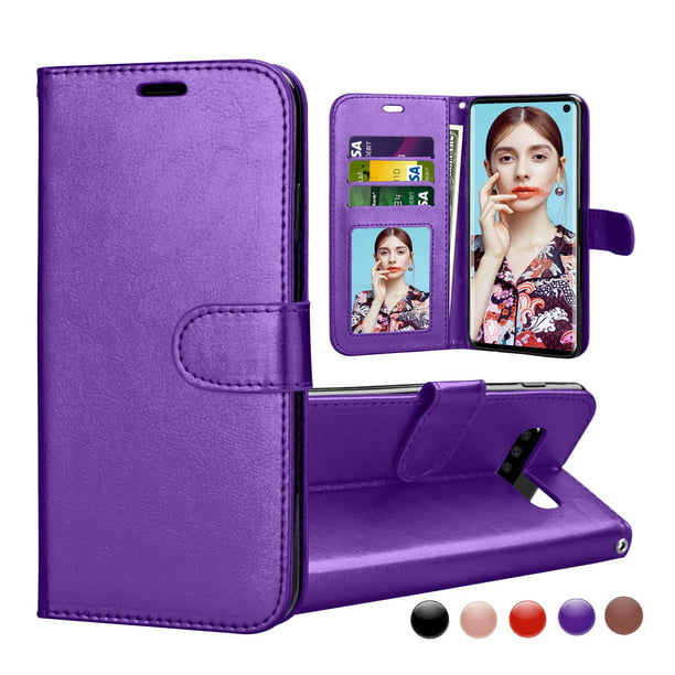 Purple PU Leather Wallet Flip Case for Samsung Galaxy S10 5G Positive Cover Compatible with Samsung Galaxy S10 5G 